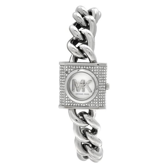 NWT Authentic Michael Kors Mk Chain Lock White Dial Women's Watch - Picture 1 of 3